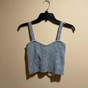 ZARA Gray Knit Cropped Tank Top | NWT | Size S